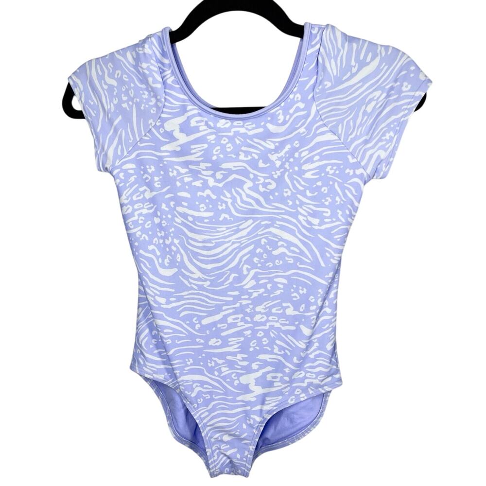 Athleta Girl Light Purple Patterned Swimsuit